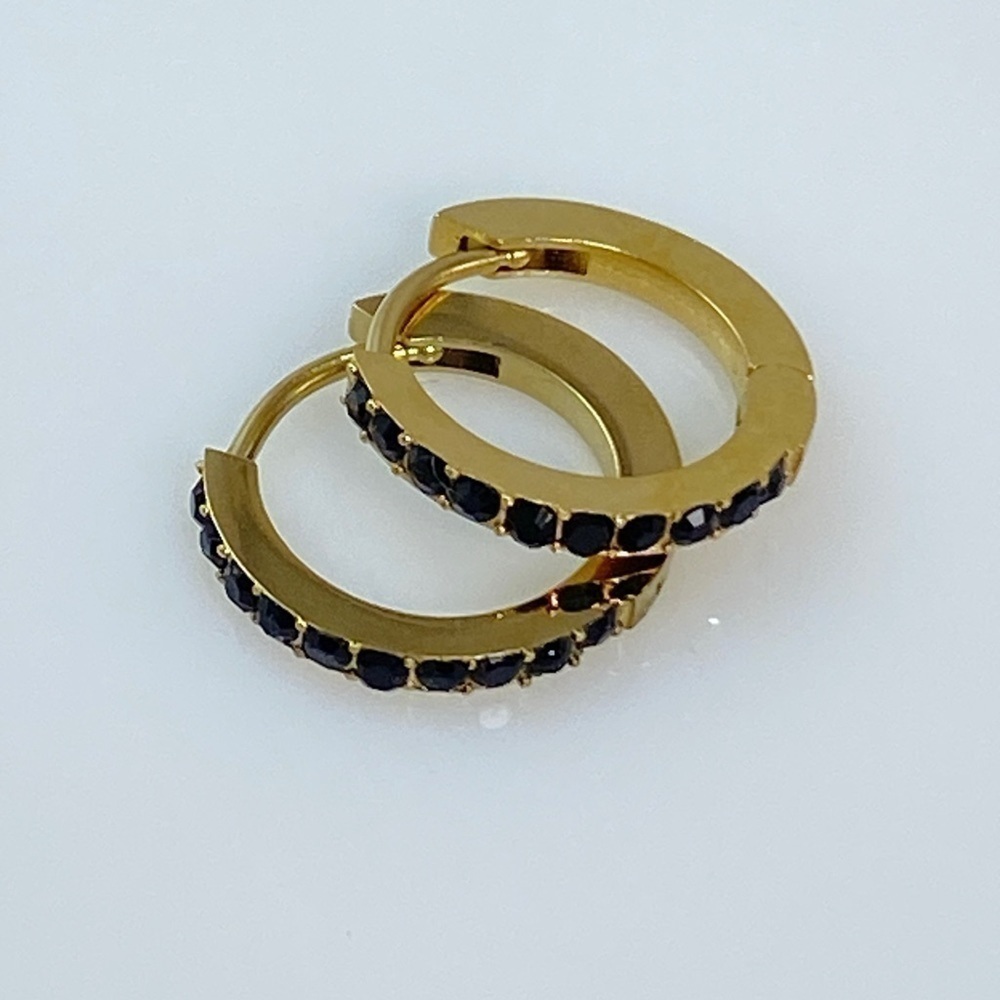 Huggie Hoop Earrings - Black